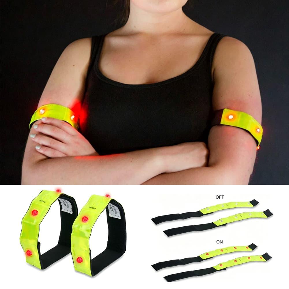Running Visibility Gear - LED Yansıtıcı Kol Bandı, Flaş Sabit