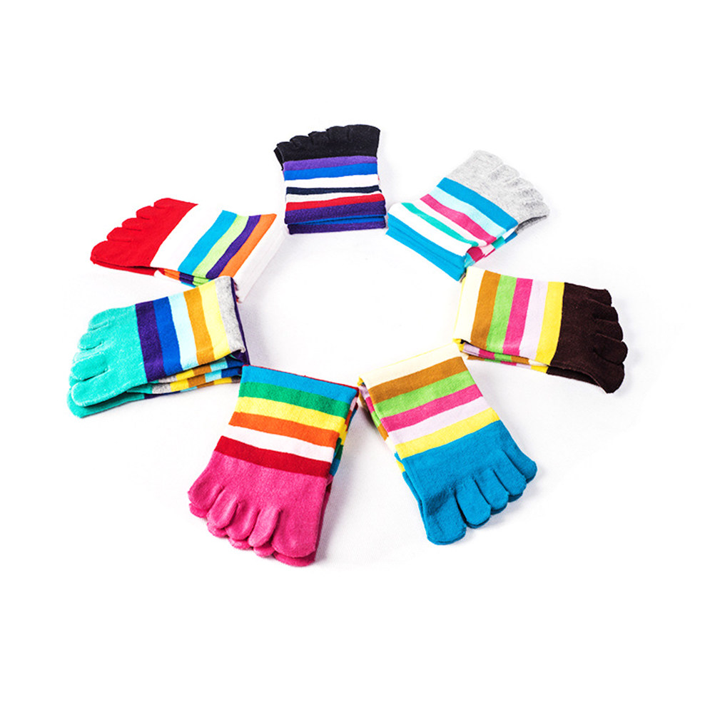 Anti Blister Sock - Bayanlar İçin Renkli Çizgili Ayak Parmakları